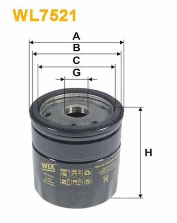 FILTRO OLIO AUDI A1- SEAT IBIZA IV-TOLEDO IV – SKODA FABIA III-RAPID – VW POLO V-  WIX WL7521